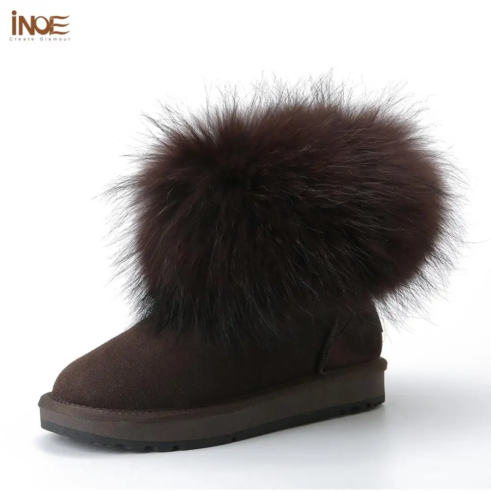 short snow boots with fur