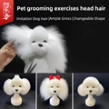 Pet simulated head hair fake dog head model beautician practice cutting dog hair dog body Wig Pet Grooming Trimming Practice