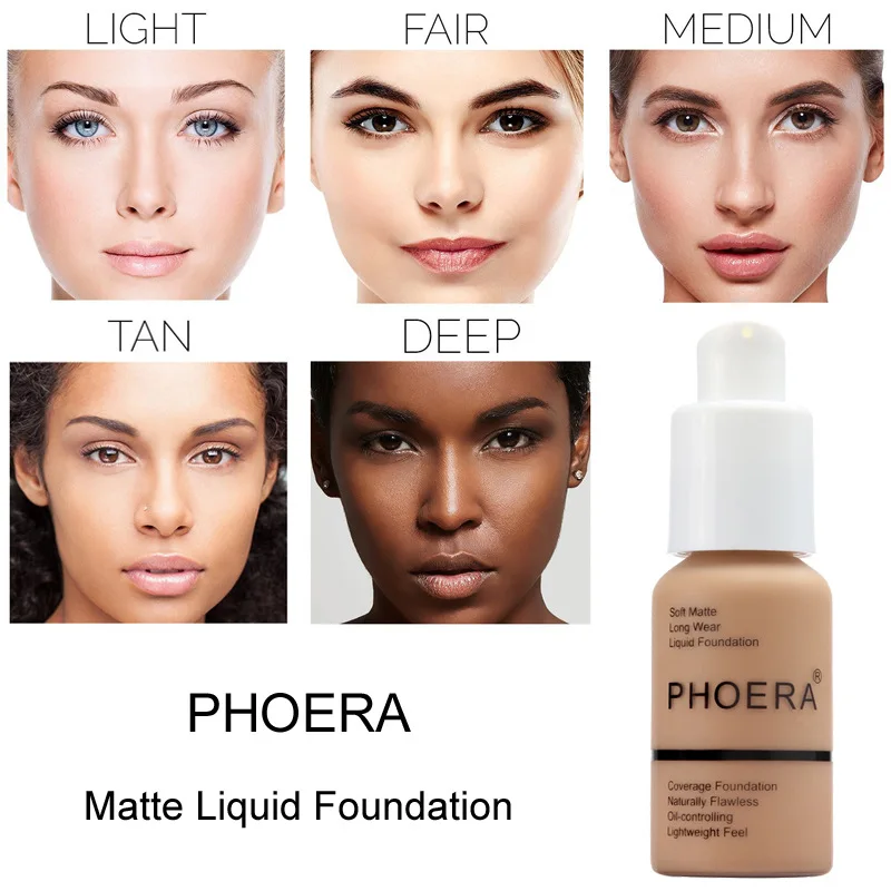 PHOERA 30ml Liquid Foundation Set Oil-control Concealer Cream Hydrating Long Lasting Hydrating Makeup Foundation TSLM1-animated-img