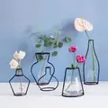 Home Party Decoration Vase Abstract Black Lines Minimalist Abstract Iron Vase Dried Flower Vase Racks Nordic Ornaments preview-3