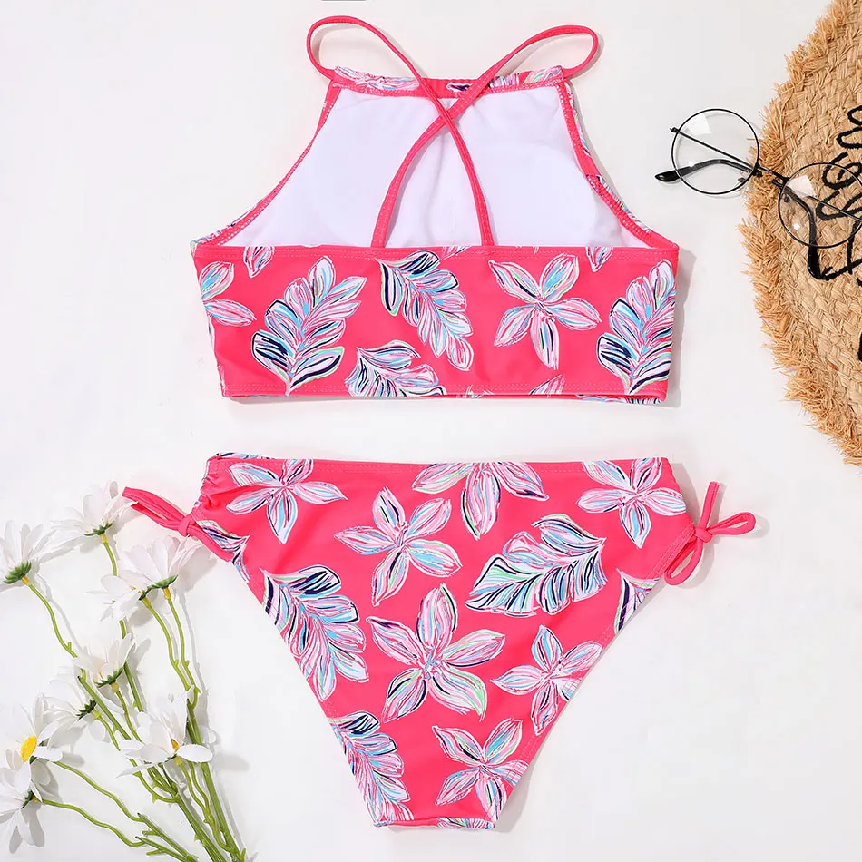 Купить Плавание Floral Girls Swimsuit Kids Two Piece Children's