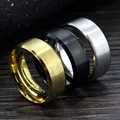 Simple Rings with Boxes Trendy Stainless Steel Black Rings for Women Wedding Rings Men Jewelry Width 8mm preview-5