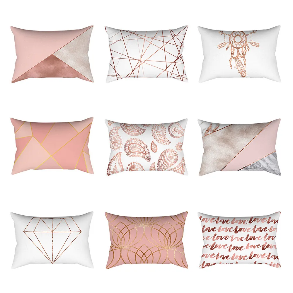 pink decorative pillow covers