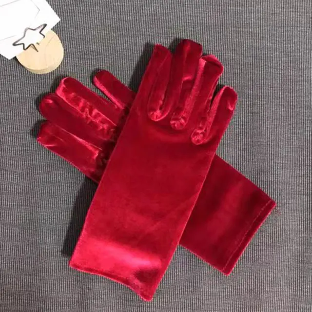 velvet red gloves