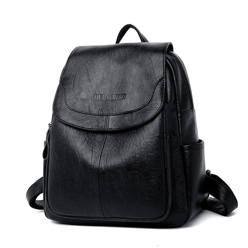 branded leather backpack