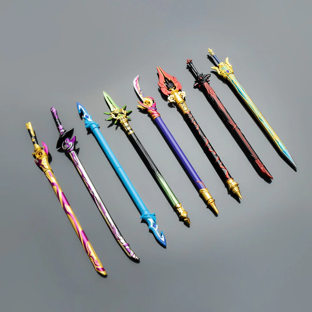 New Anime Genshin Impact 0.35mm Sword Pen Game Metal Desk