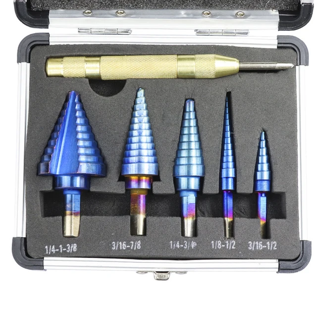 5pcs Step Drill Bit Set Hss Cobalt 