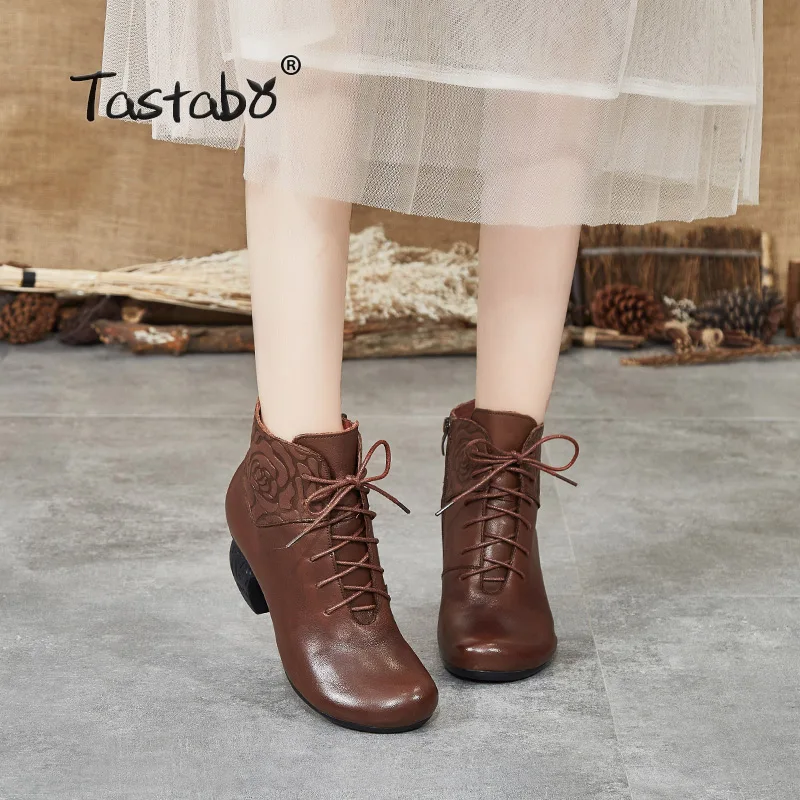 brown leather womens boots