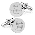 Engrave Initial Cufflinks for Wedding Birthday Groomsmen Gift Stainless Steel Cufflinks Statement Jewelry