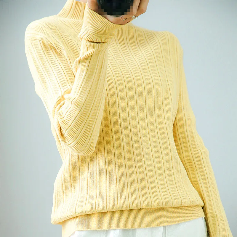 Womens Middle Turtleneck Pullover Loose 