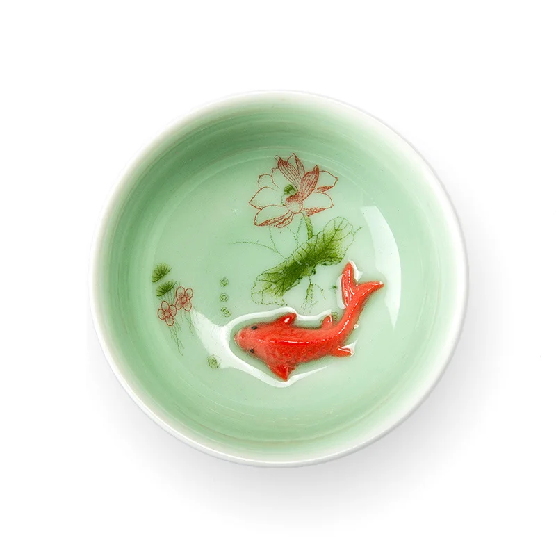 porcelain koi fish tea cups