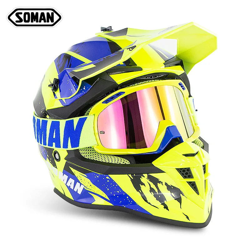 motocross helmet with goggles