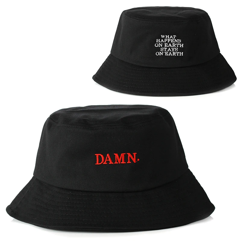 black bucket hat women's