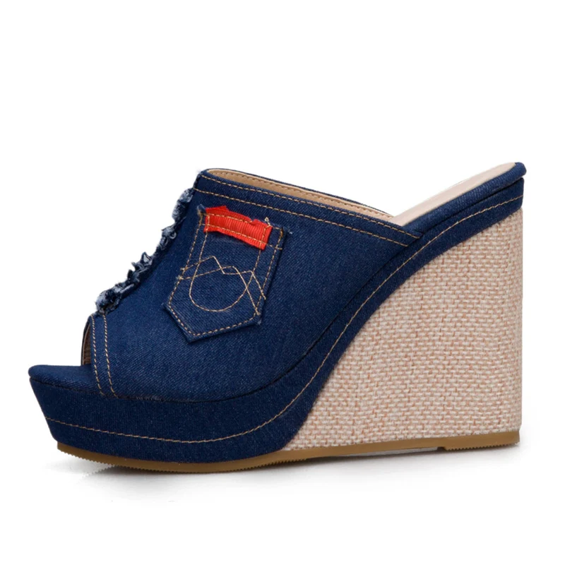 wedge heel mule slippers ladies