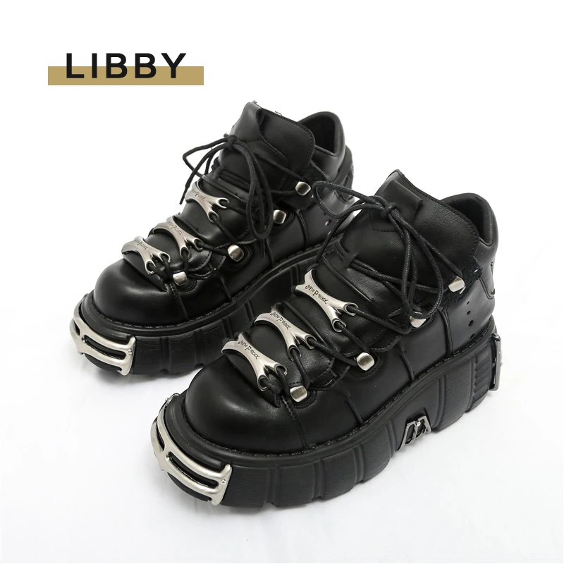 chunky black goth boots