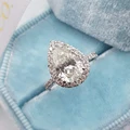 Vintage style Pear Shape Engagement Ring Silve Color Promise Wedding Ring Trends Fancy Cubic Zirconia Jewelry Birthday Gift preview-3