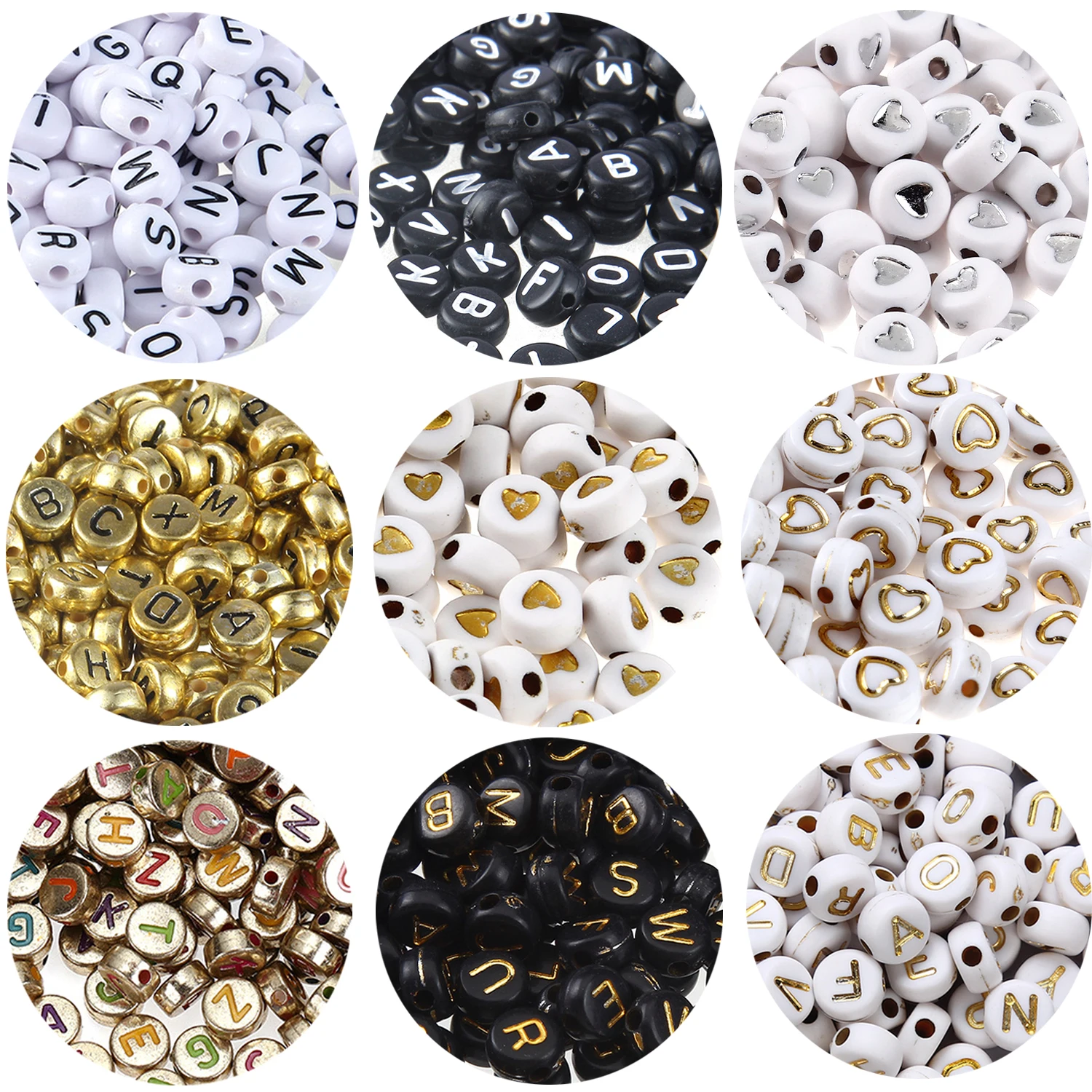 700pcs 7 Colors Round Letter Beads Acrylic Alphabet Number Beads for  Jewelry Making DIY Necklace Bracelet (