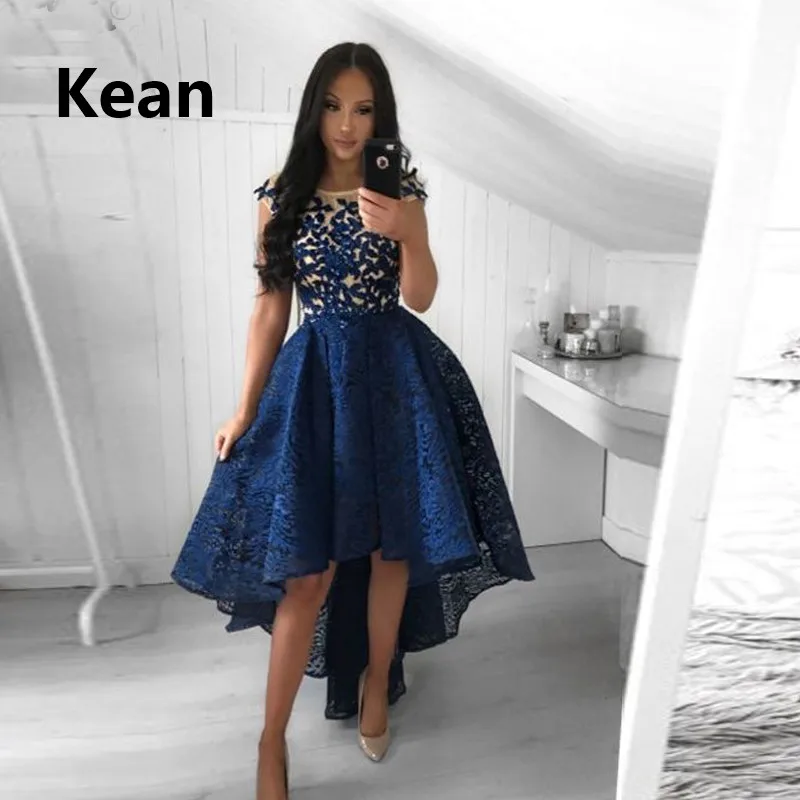 Royal Blue Lace Homecoming Dresses High 