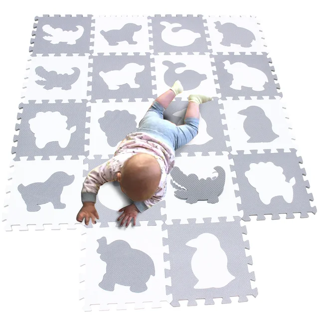 Mei qi cool baby play mat animal puzzle mats  Crawling Gym Rug Cartoon Floor Play Mat Baby's Climb Blanket Game Carpet Eva Foam-animated-img