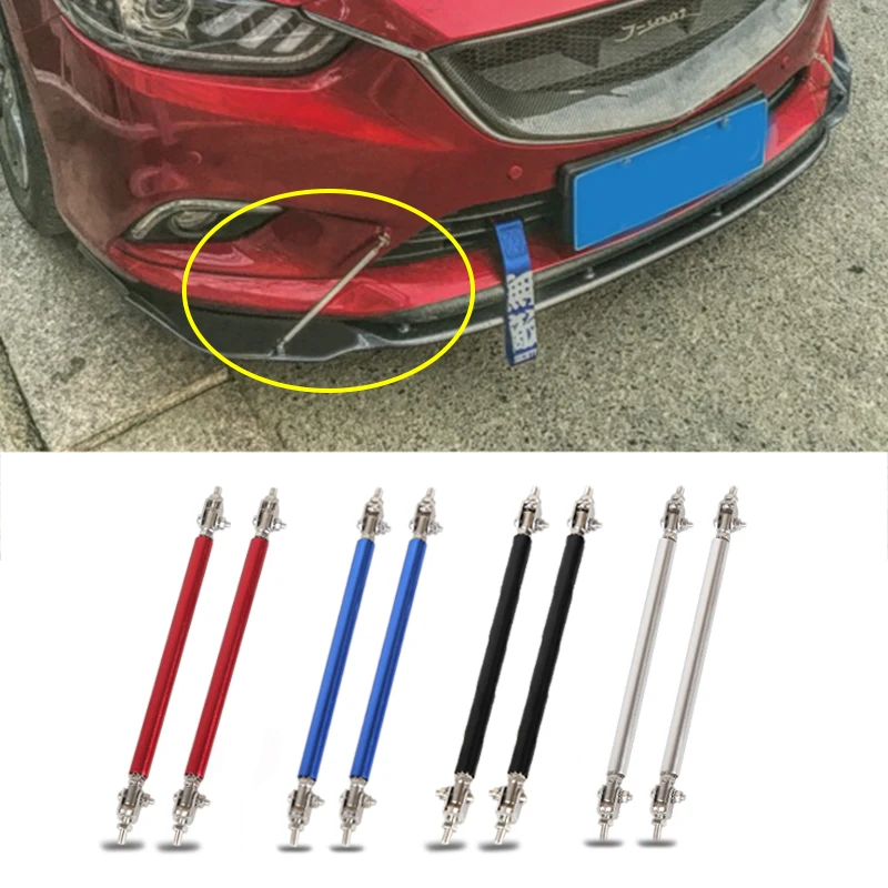 2psc Universal Racing Adjustable Front Rear Bumper Lip Splitter Support Bar / pull rod Kit Racing 75mm/100mm/150mm/200mm-animated-img