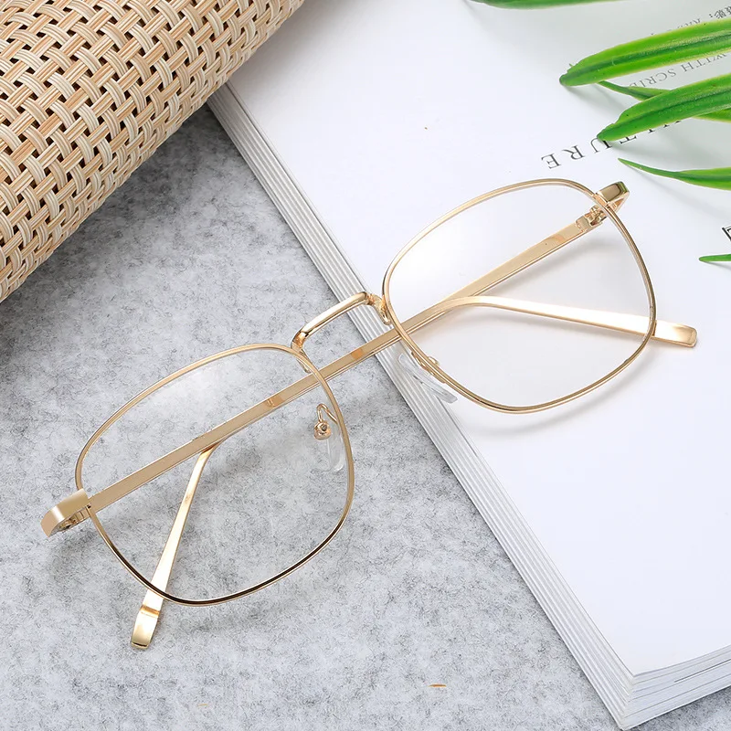 clear glasses with gold frame