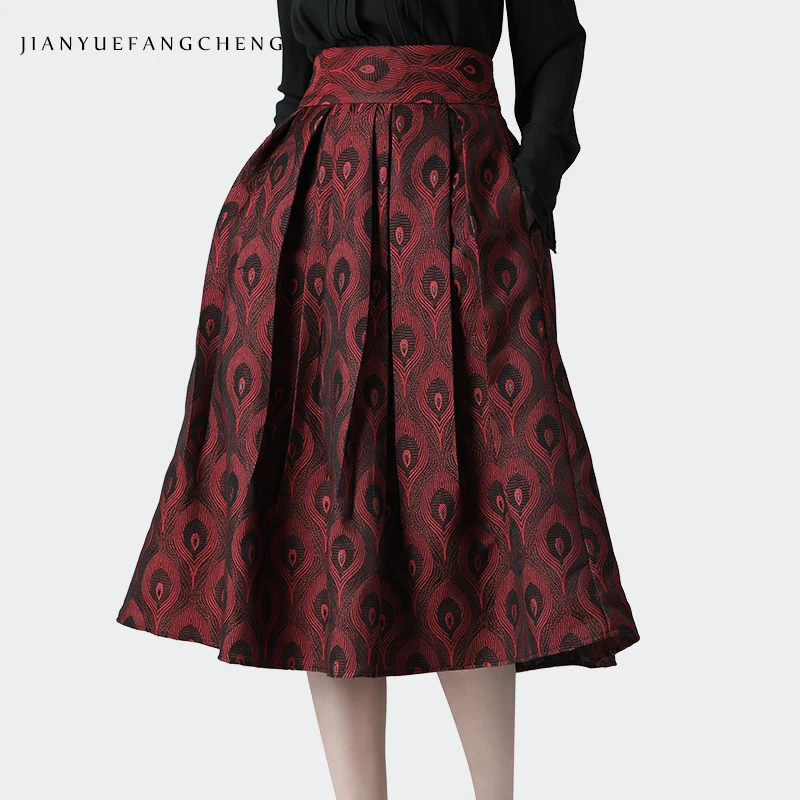 Pleated Skirt Vintage Jacquard 