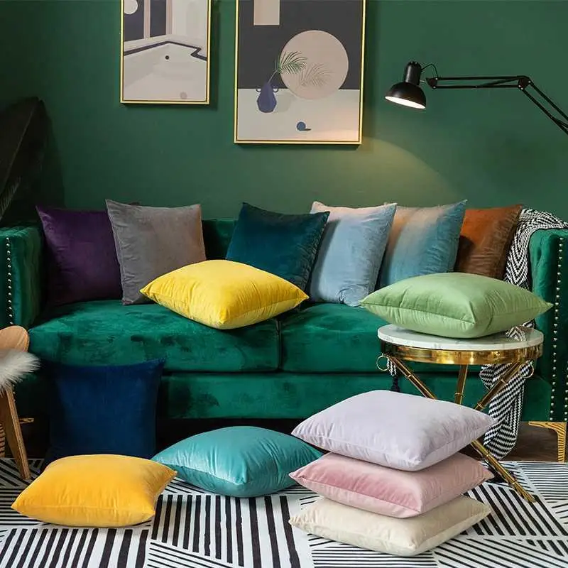 velvet sofa pillows