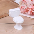 Vintage Dollhouse Furniture Bathroom Modeling White Toilet Doll House Miniature Baby Pretend Toys Dolls Accessories preview-2