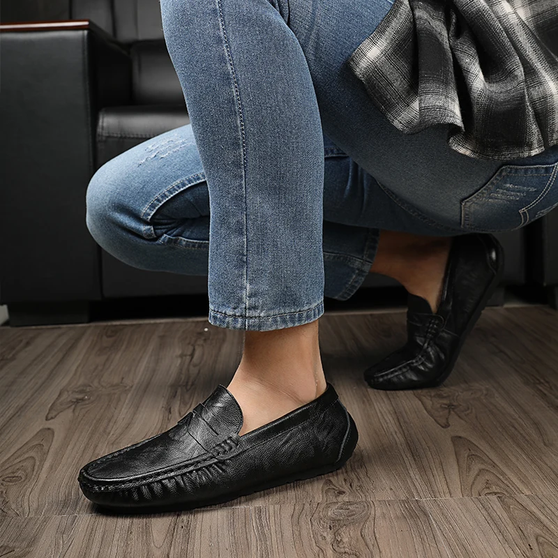 Handmade Soft Leather Moccasins Men 