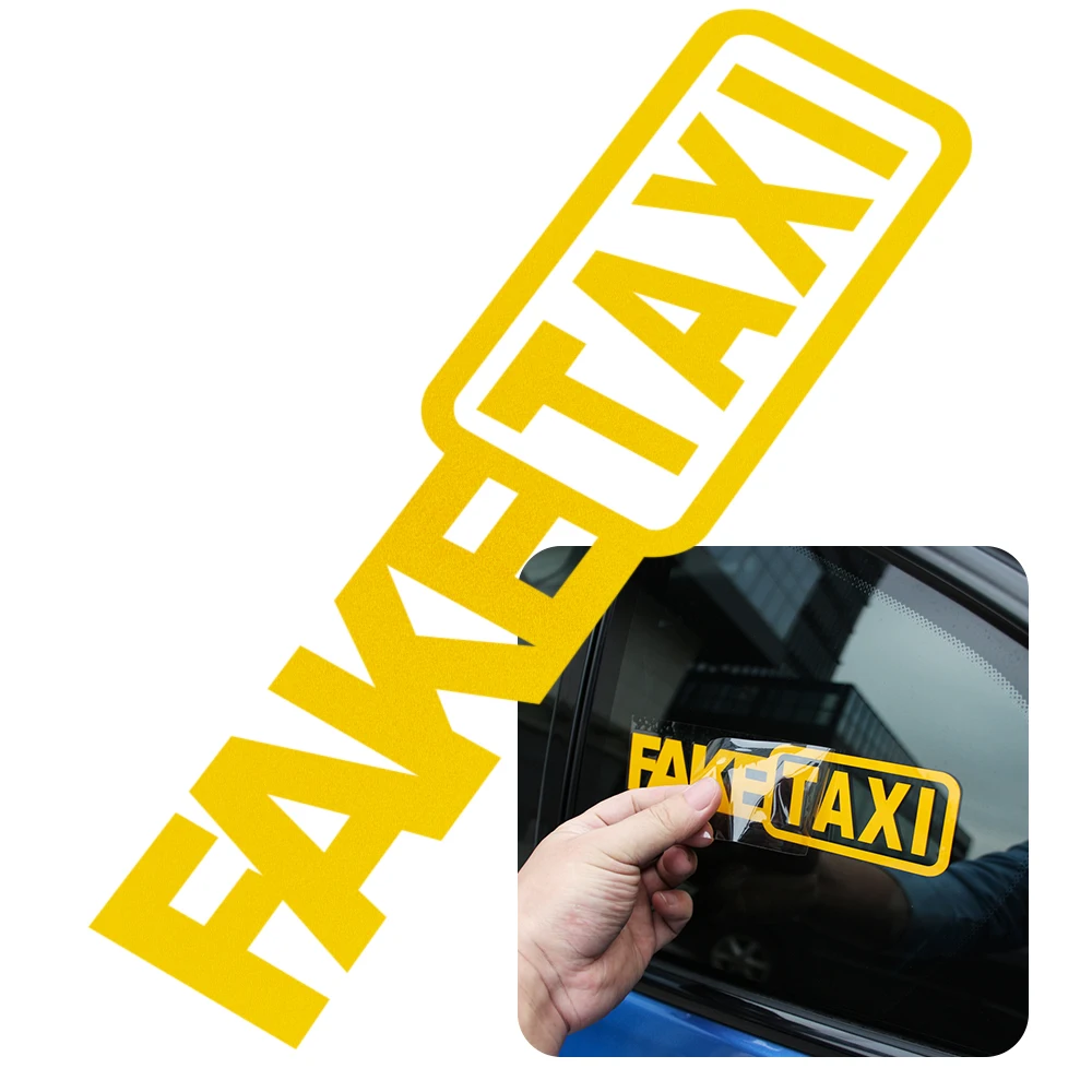 Αγορά Εξωτερικά αξεσουάρ | 2Pcs Funny FAKE TAXI JDM Reflective Car Sticker  Decal for Peugeot 206 208 308 307 207 3008 407 508 408 Hatch SW CC RCZ