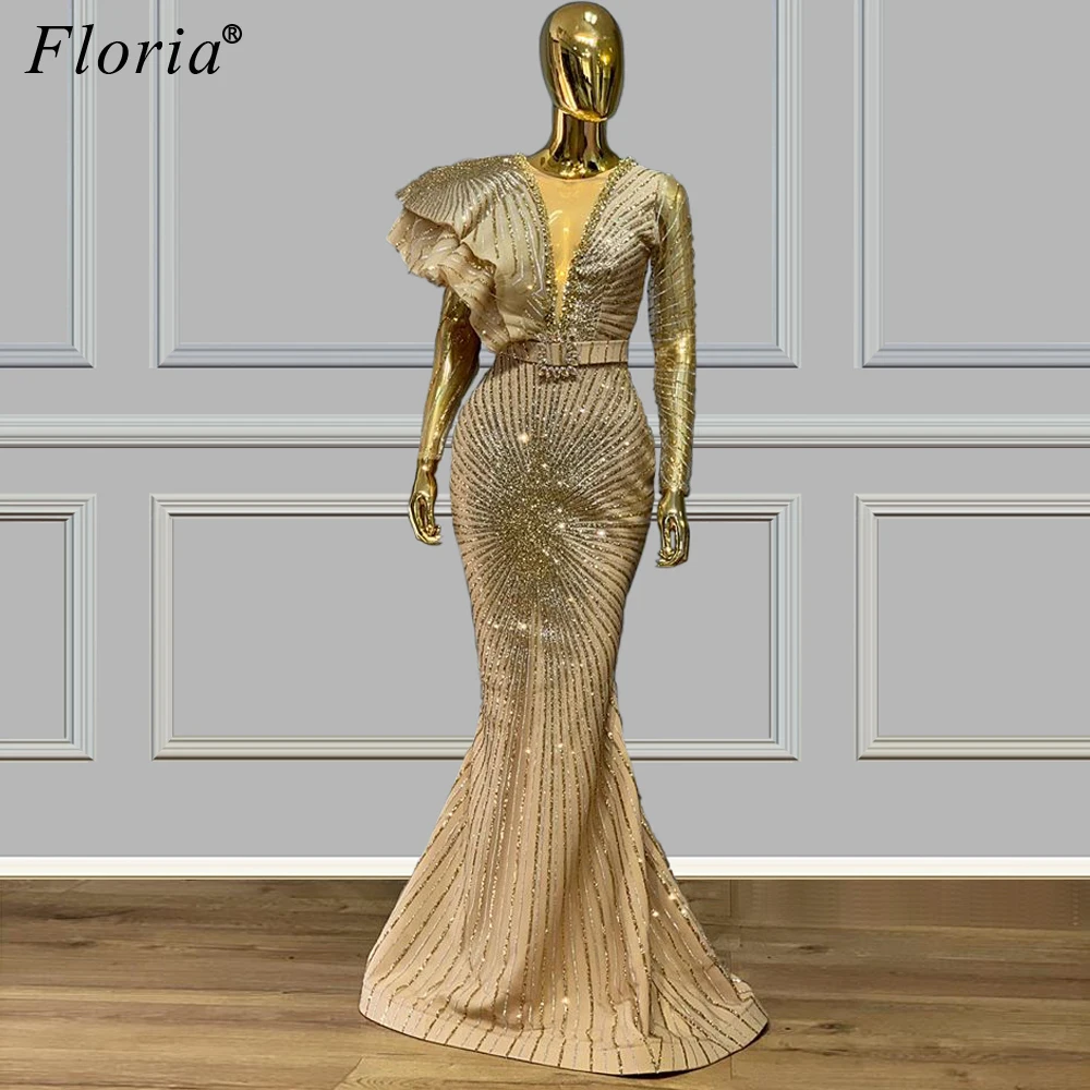 Dubai Gold Glitter Formal Evening 