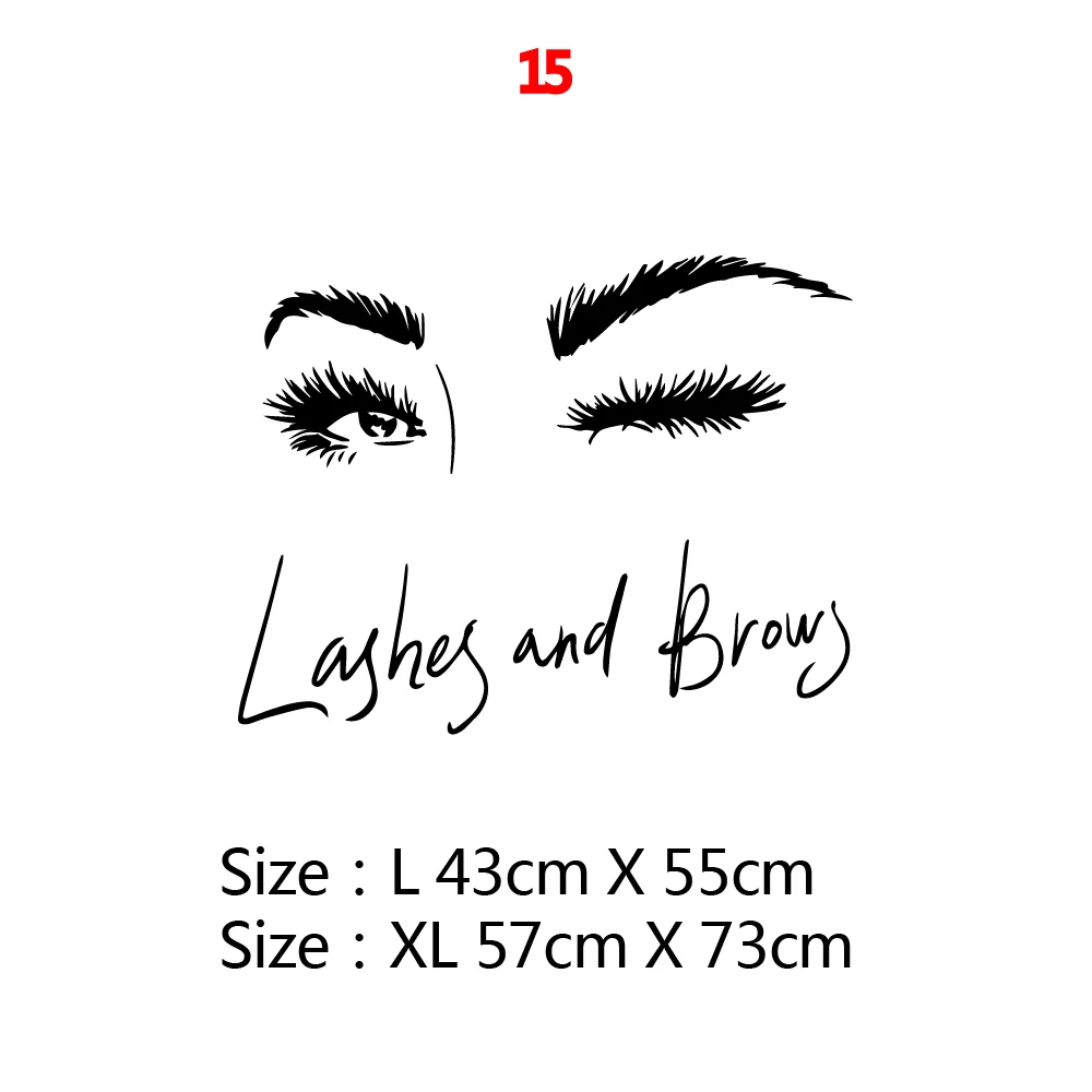 Fashion Girls Lash Brows Eyes Wall Stickers Living Room Decoration Decals  for Furniture Sticker Decoration Eyebrows