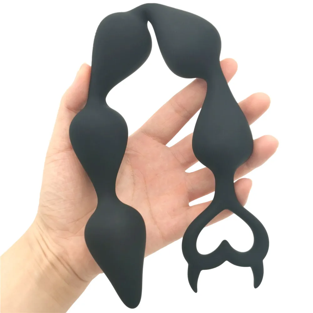 Купить Секс товары | Unisex Anal Ball Butt Plug Large Size Black Anal Beads  Silicone Anal Sex Toy Male Prostate Massager Anus Masturbation Erotic Toy