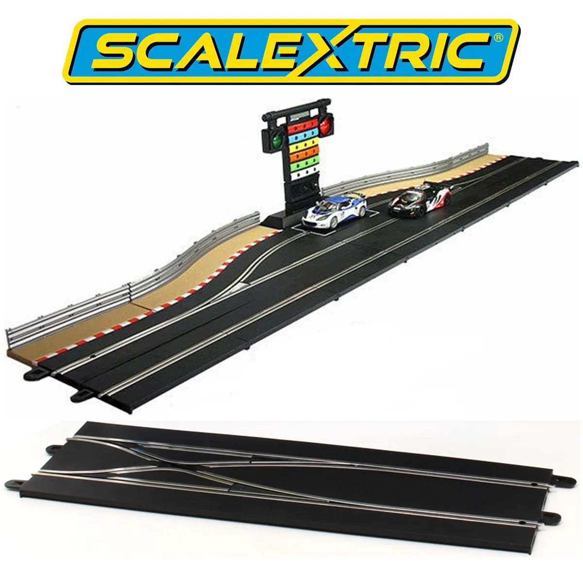 scalextric lane change track