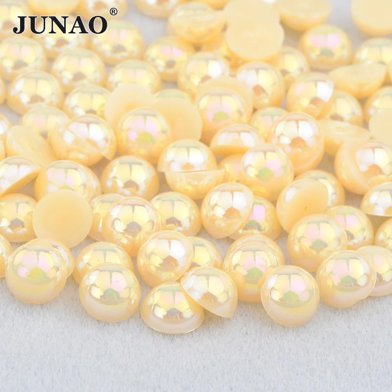 3-10mm 240pcs Macaroon AB Color Half Round ABS Beads Imitation