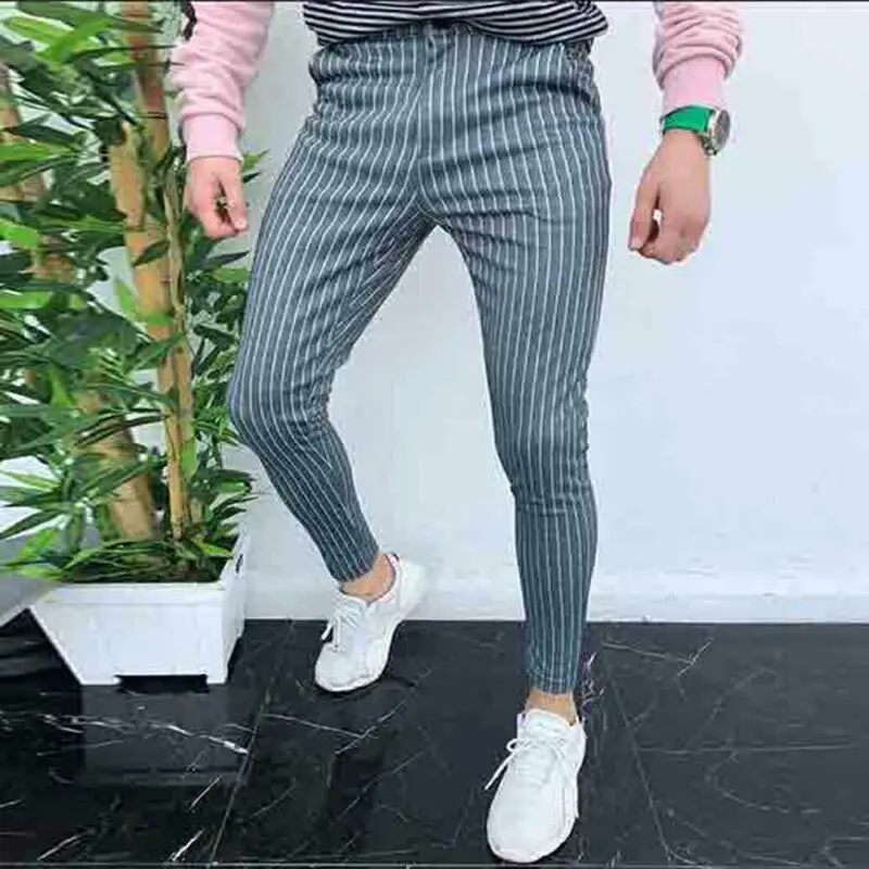 slim striped pants