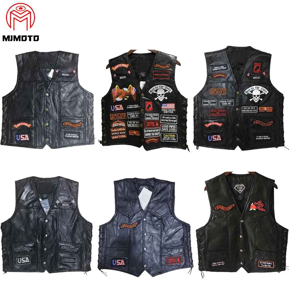 black motorcycle vests