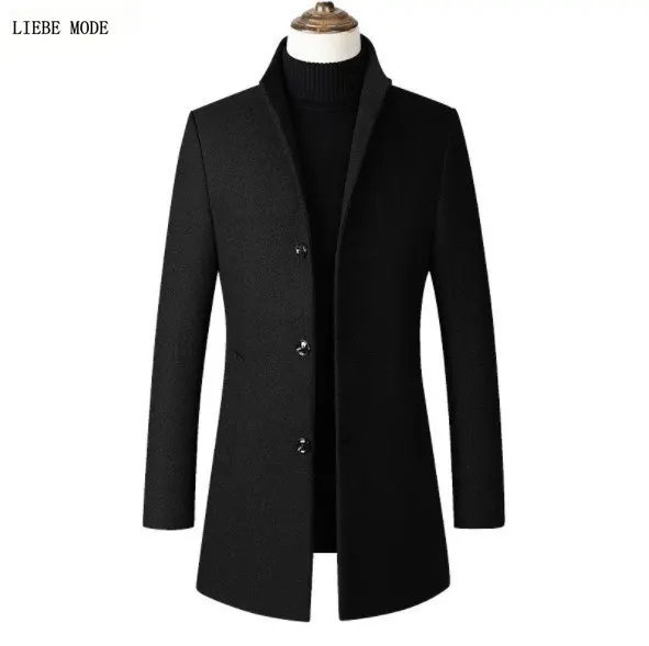 black wool trench coat