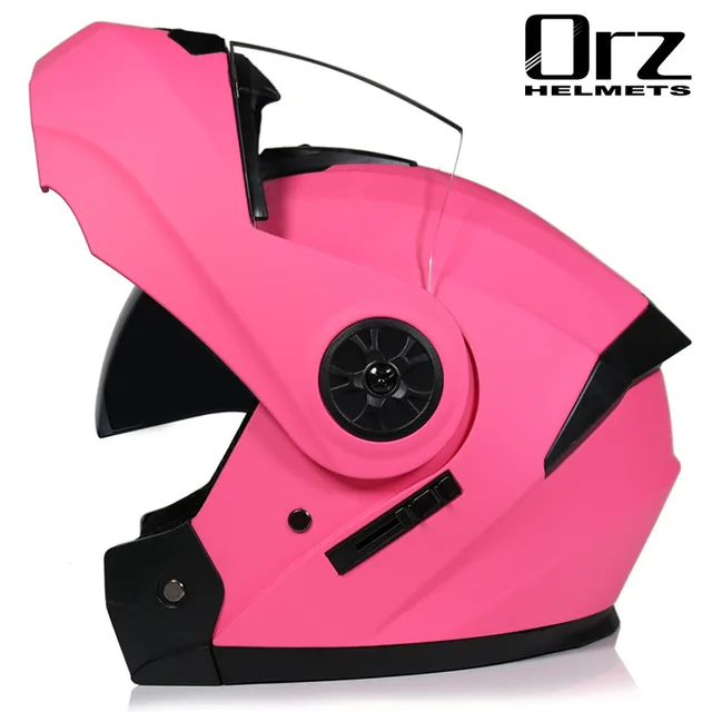 pink flip up motorcycle helmet