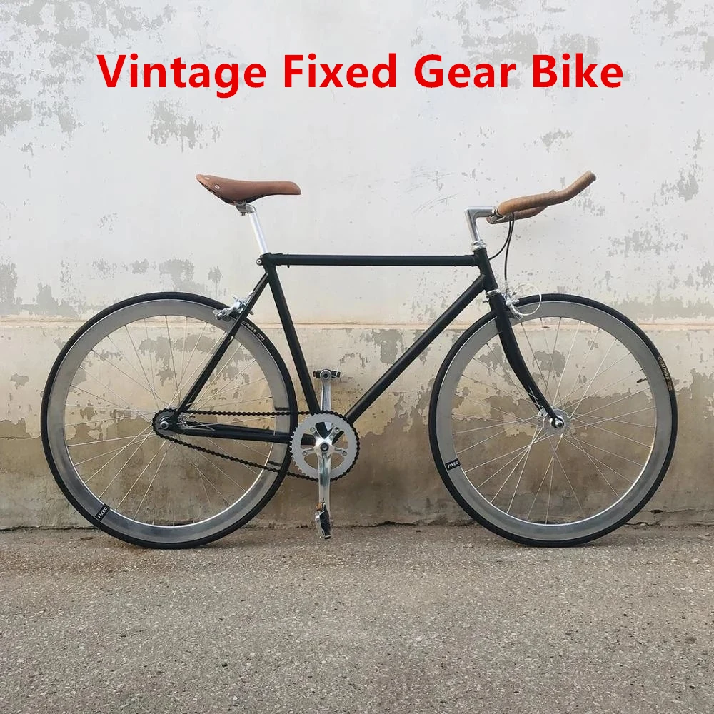 Acquistare Accessori per bicicletta | Vintage 52cm Frame Single Speed Bike  Black 700C 23C Fixed Gear Track Biycle With Gooseneck Stem Fixie Tire Daily  Commute Cycling