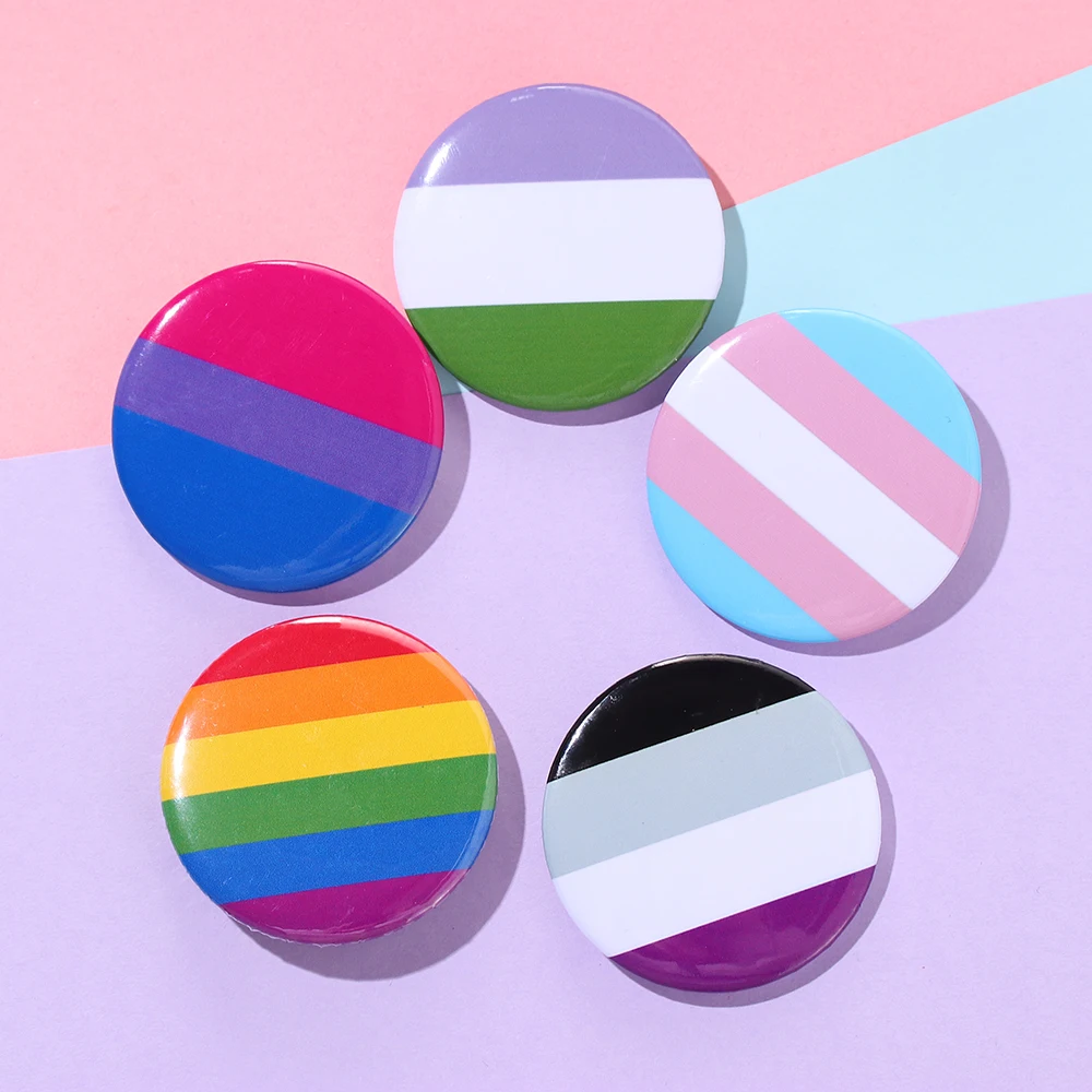 1Pc Small Pride Rainbow Flag Tinplate Badge Support Gay Lesbian Bisexual Transgender Symbol Pin Icons Brooch Jewelry Accessories-animated-img