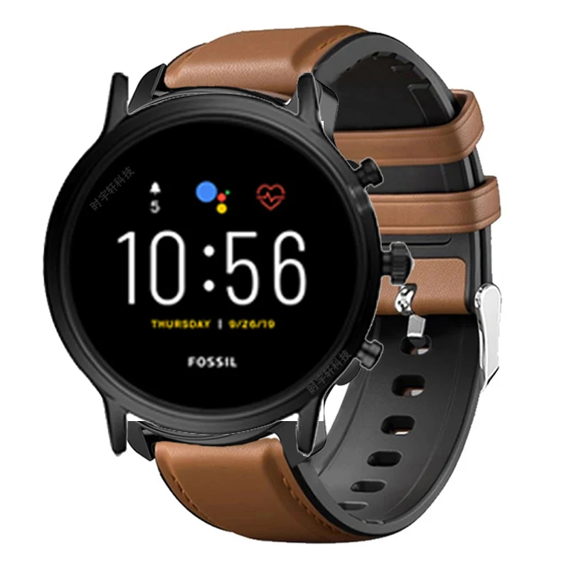 22mm Silicon Leather strap For Fossil 