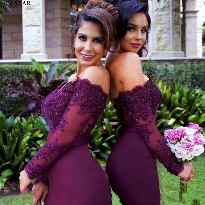 burgundy bridesmaid dresses lace satin 