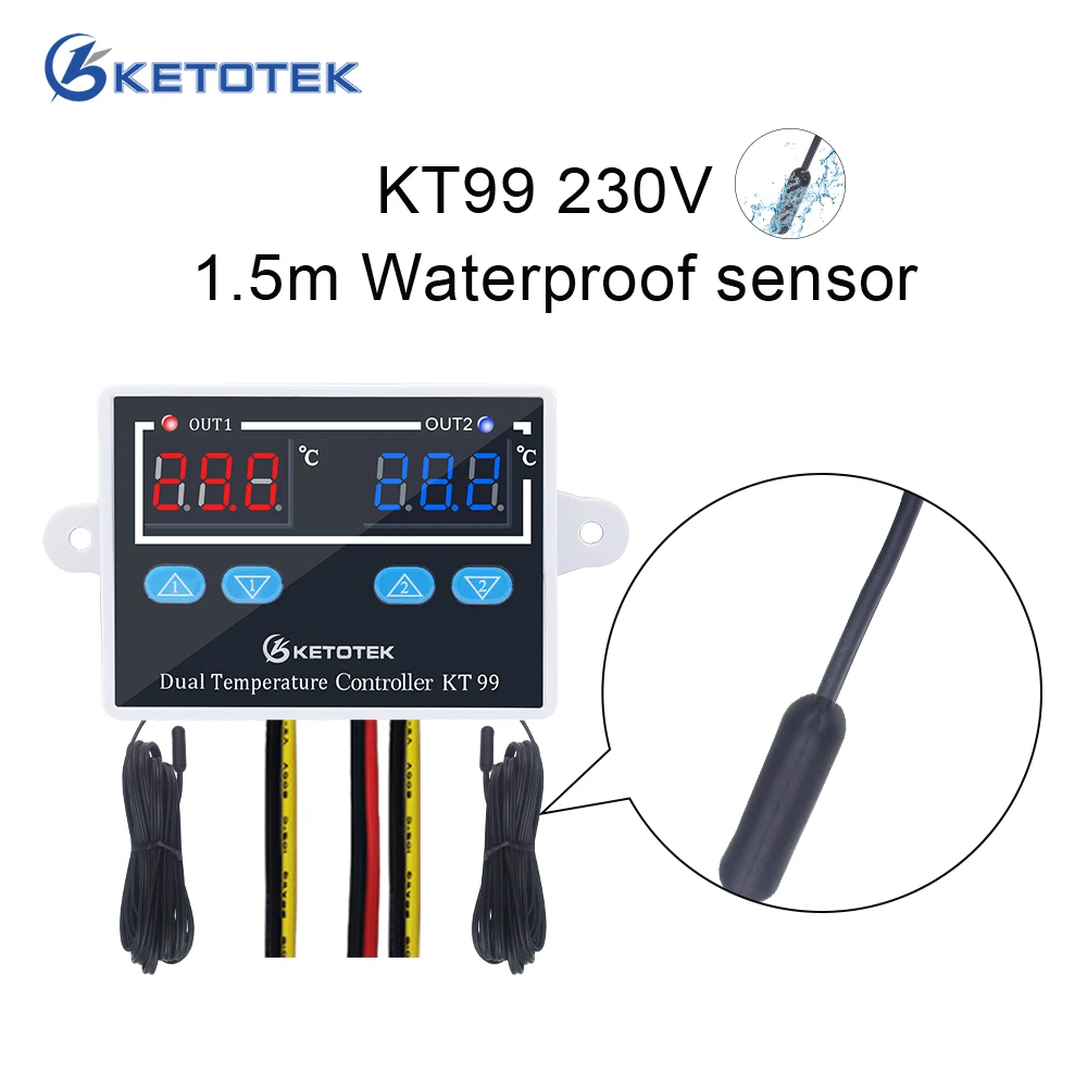 W88 Digital Thermostat 12V 220V Temperature Controller Triple