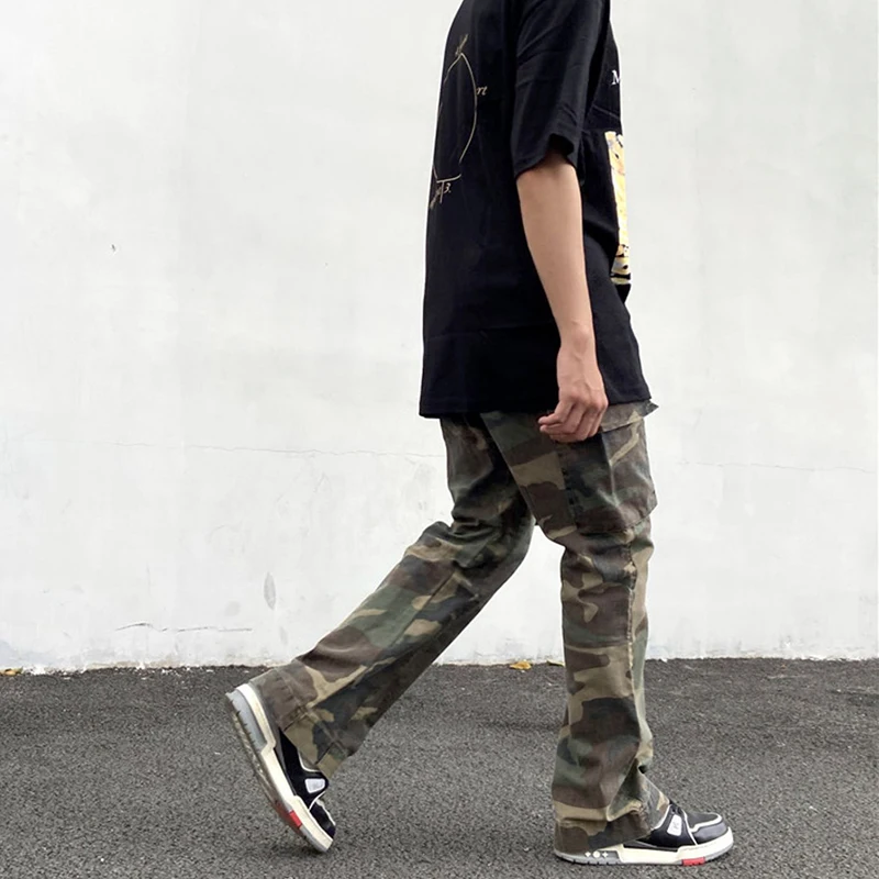 slim camo cargo pants mens