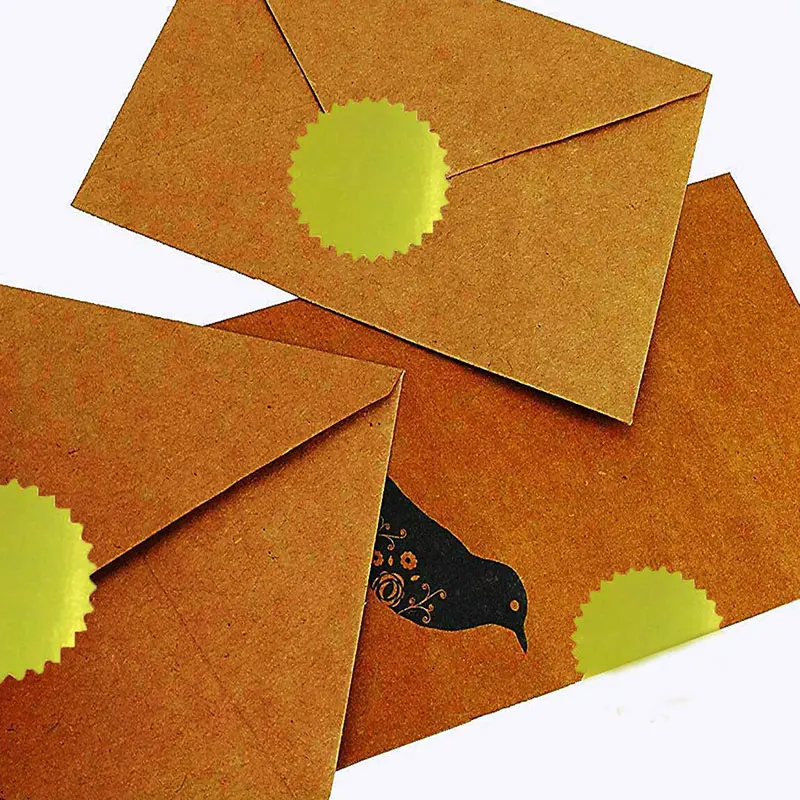 Remarkable Gold Label - 1.5 Inch Gold Foil Sticker Envelope Package  Serrated Edge Self-Adhesive Stickers – 180