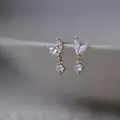 925 Sterling Silver French Simple Crystal Bud Stud Earrings Women Light Luxury Temperament Wedding Party Jewelry Gift preview-2