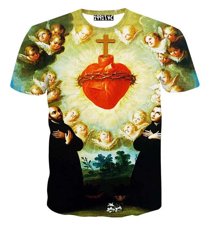 Sacred heart of jesus t shirt Clearance