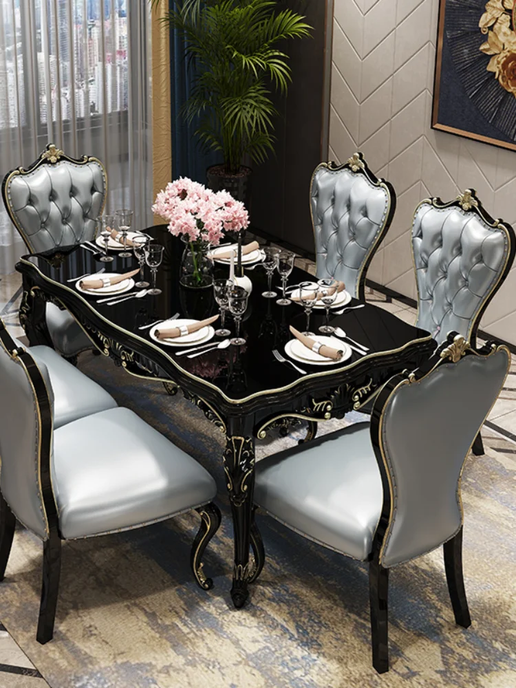 solid marble dining table set