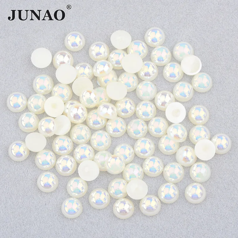 3-10mm 240pcs Macaroon AB Color Half Round ABS Beads Imitation